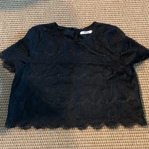 NOUL Black Lace Crop Top